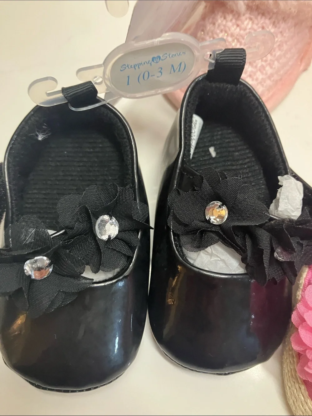 Five pairs Size 1 girls baby shoe lot